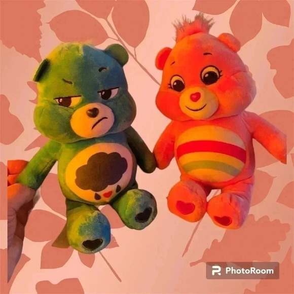 2 care Bear Bundle 1 grumpy bear and 1 rainbow bear - Picture 1 of 1